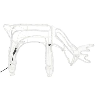 vidaXL Figuras de rena de Natal 2 pcs 73x31x45 cm branco quente
