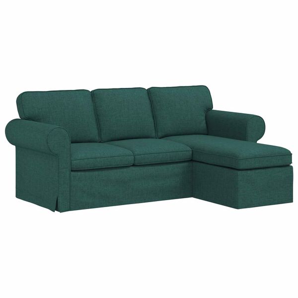 vidaXL Sof&aacute; Verde Escuro 215 x 138 x 80 cm tecido
