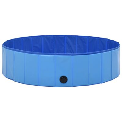 vidaXL Piscina para cães dobrável 120x30 cm PVC azul