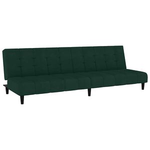 vidaXL Sof&aacute;-cama de 2 lugares veludo verde-escuro