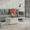 vidaXL Mesa de centro 90x60x35cm derivados de madeira branco brilhante