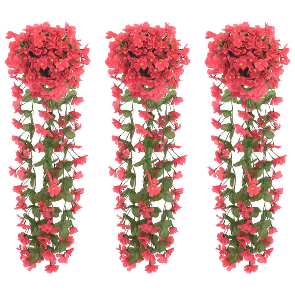 vidaXL Grinaldas de flores de Natal 3 pcs 85 cm rosa