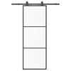 vidaXL Porta deslizante c/ conj. ferragens 76x205cm vidro ESG preto