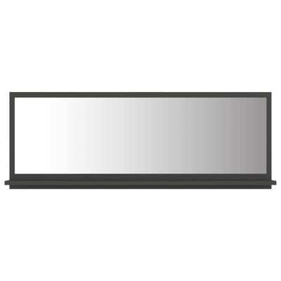 vidaXL Espelho de casa de banho 100x10,5x37 cm contraplacado cinzento