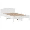 vidaXL Cama com estante sem colch&atilde;o 135x190 cm pinho maci&ccedil;o branco
