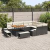vidaXL Conjunto de Sof&aacute; de Jardim 12 pcs Preto Rattan Sint&eacute;tico