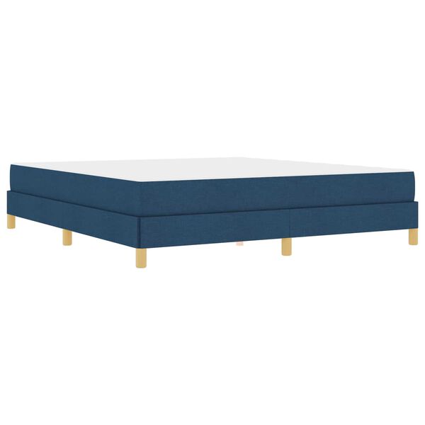 vidaXL Cama Box com colch&atilde;o Azul 180 x 200 cm tecido