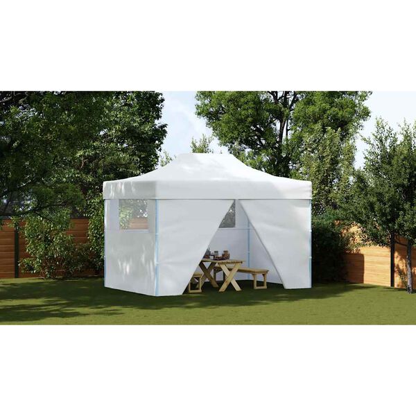 vidaXL Tenda dobrável profissional festas 4 paredes 280x410x315 cm aço branco