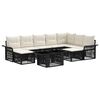 vidaXL Conjunto de Sof&aacute; de Jardim 10 unid. Preto e Branco Creme