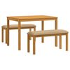 vidaXL Conjunto de sala de jantar 3 unid. Bege