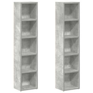 vidaXL Arm&aacute;rios CD 2 pcs 21x16x93,5cm contraplacado cinzento cimento