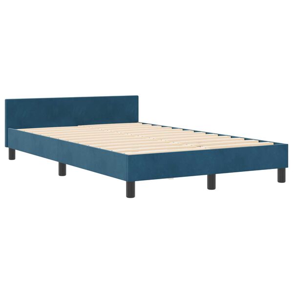 Estrutura de Cama vidaXL Azul Escuro 120x190 cm Veludo