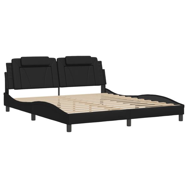 vidaXL Estrutura de cama Viana sem colch&atilde;o 180x200cm couro artificial preto