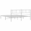 vidaXL Estrutura de cama com cabeceira 193x203 cm metal branco