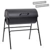 vidaXL Churrasqueira ao ar livre 3 pcs 80 x 73 x 90 cm Preto Metal