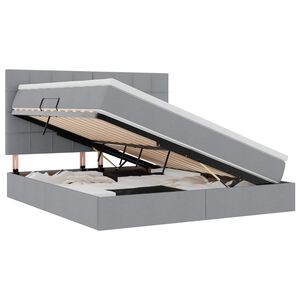 vidaXL Cama com arruma&ccedil;&atilde;o e colch&atilde;o Cinzento-claro 160 x 200 cm