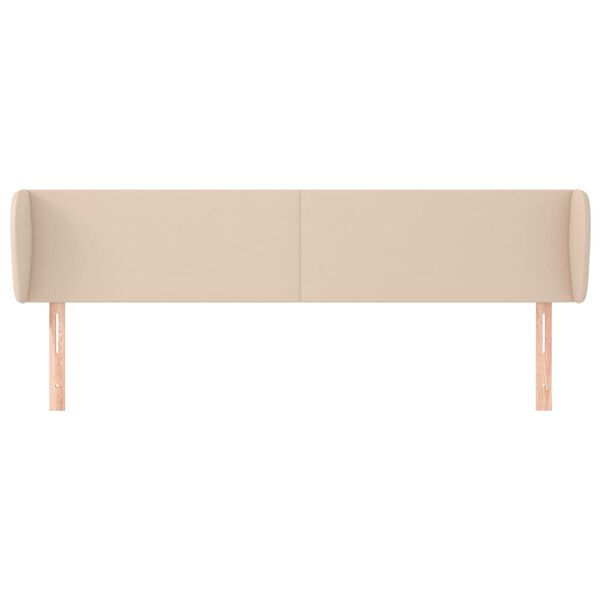 vidaXL Cabeceira cama abas couro artificial 183x23x78/88 cm cappuccino