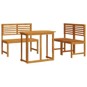 vidaXL Conjunto Bistro de Jardim 3 pcs Castanho