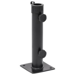 vidaXL Base de guarda-sol para poste de &Oslash;38/48 mm a&ccedil;o preto fosco