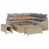 vidaXL Conjunto de Sof&aacute; de Jardim 8 unid. Bege vime PE