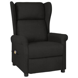 vidaXL Poltrona de massagens reclin&aacute;vel tecido preto