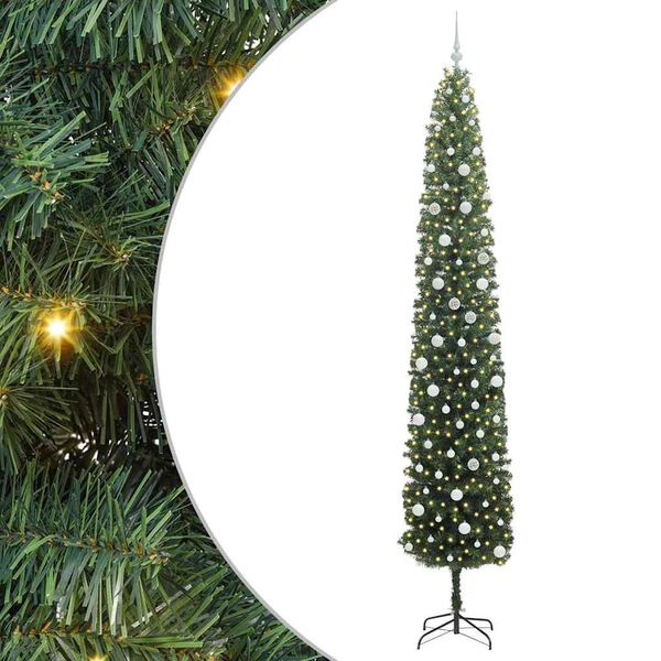 vidaXL &Aacute;rvore de Natal Artificial Verde 300 cm PVC e A&ccedil;o e Pl&aacute;stico