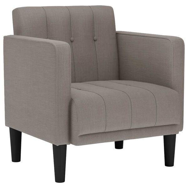 vidaXL Poltrona com apoio de bra&ccedil;os 53 cm tecido cinzento-acastanhado