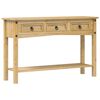 vidaXL Mesa de console "Corona" 114x34,5x73 cm Madeira maciça de pinho