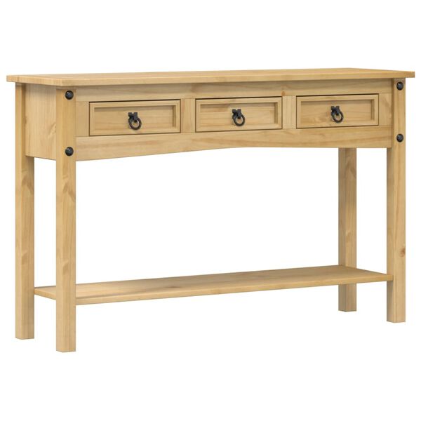 vidaXL Mesa de console "Corona" 114x34,5x73 cm Madeira maciça de pinho