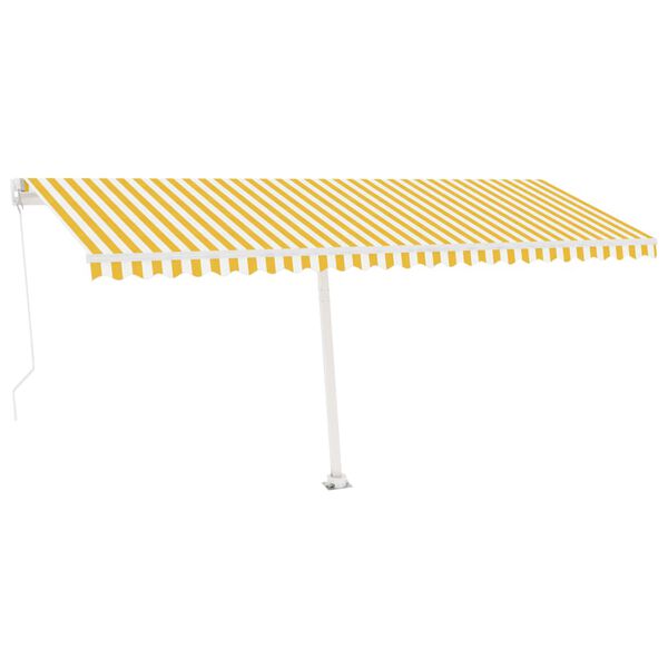 vidaXL Toldo retr&aacute;til manual independente 500x350 cm amarelo e branco