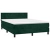 vidaXL Cama box spring c/ colch&atilde;o/LED 140x190 cm veludo verde-escuro