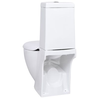 vidaXL Sanita WC redonda cerâmica c/ descarga água inferior branco