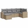 vidaXL 6 pcs conjunto de sof&aacute;s p/ jardim com almofad&otilde;es vime PE bege