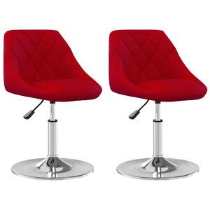 vidaXL Cadeiras de jantar girat&oacute;rias 2 pcs veludo vermelho tinto