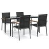 vidaXL 5 pcs conjunto de jantar para jardim textilene e a&ccedil;o preto