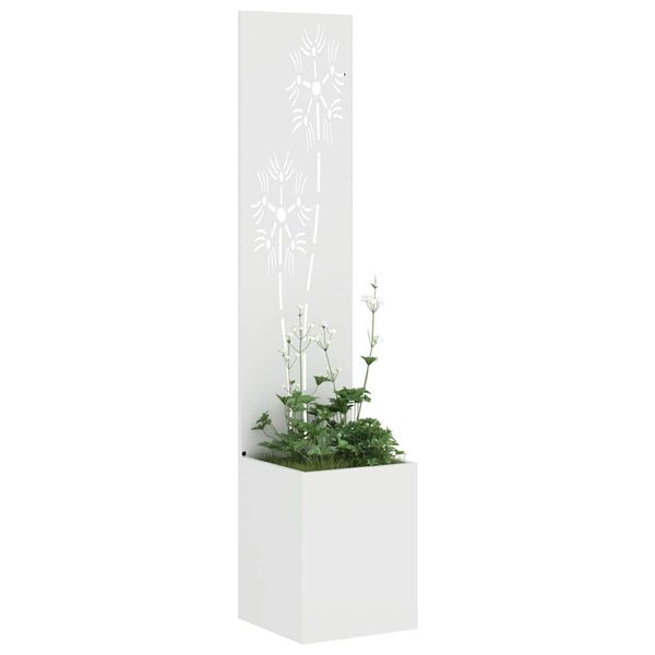 vidaXL Tela de Privacidade para Jardim Floral Branco 32 x 150 cm
