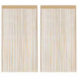 vidaXL Cortinas de fios 2 pcs 140x250 cm bege