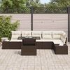 vidaXL Conjunto de Sof&aacute; de Jardim 7 pcs Castanho Rattan Sint&eacute;tico