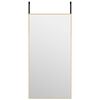 vidaXL Espelho para porta 40x80 cm vidro e alum&iacute;nio dourado
