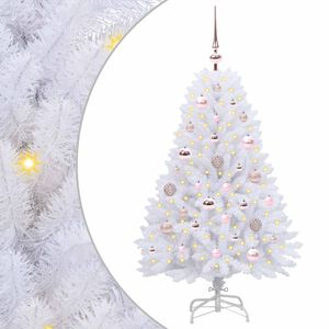 vidaXL &Aacute;rvore de Natal Articulada Artificial Branco 120 cm PVC e A&ccedil;o