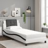 vidaXL Estrutura de cama sem colch&atilde;o Zadar 90x200 cm couro artificial branco e preto