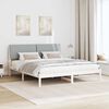 vidaXL Estrutura da cama Branco e cinza claro 200 x 200 cm