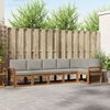 vidaXL Conjunto de Sof&aacute;s para Exterior 6 pcs Cinza Natural e Claro