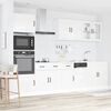 vidaXL 7 peças armário de cozinha conjunto Lucca branco brilhante