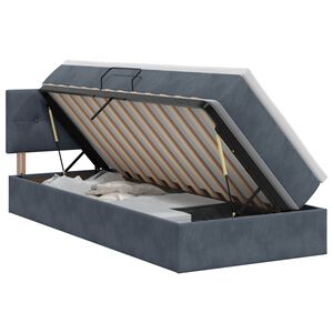 vidaXL Cama com Armazenamento Cinzento-Escuro 90 x 190 cm Veludo