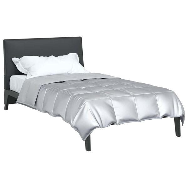 vidaXL Duvet de Ano Inteiro Prateado 220 x 155 cm Cetim e Microfibra