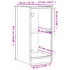 vidaXL Armário de apoio c/ portas vidro 35x37x75,5 cm carvalho fumado