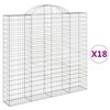vidaXL Cestos gabi&atilde;o arqueados 18 pcs 200x30x180/200 ferro galvanizado