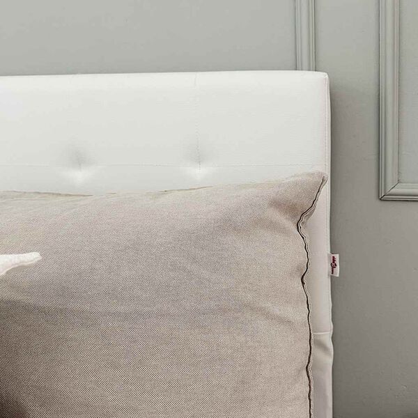 vidaXL Cama hidráulica c/ arrumação 180x200cm couro artificial branco