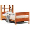 vidaXL Cama com estante sem colch&atilde;o 75x190cm pinho maci&ccedil;o castanho-mel